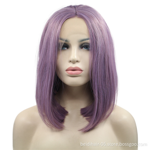 Wholseale Short Frontal Bob HD Wigs for Black Women Front Lace Hair Wigs Synthetic